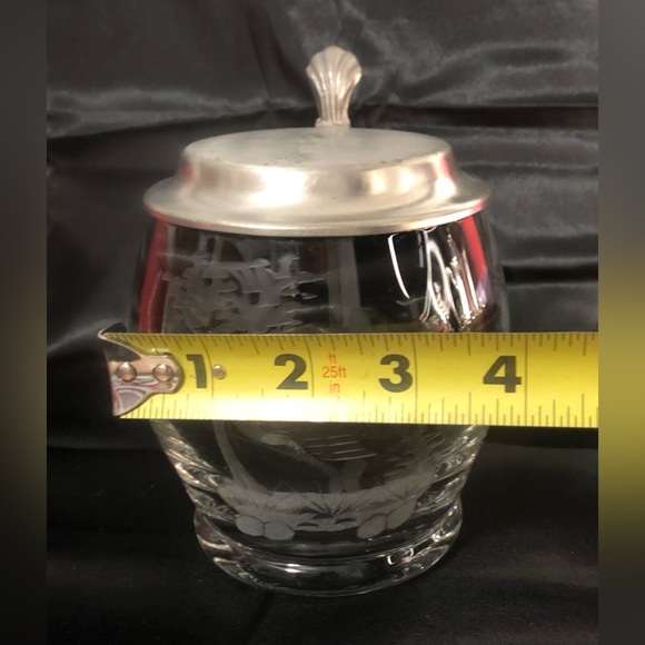 Ergo Zinn hand blown etched glass beer stein - Picture 11 of 12